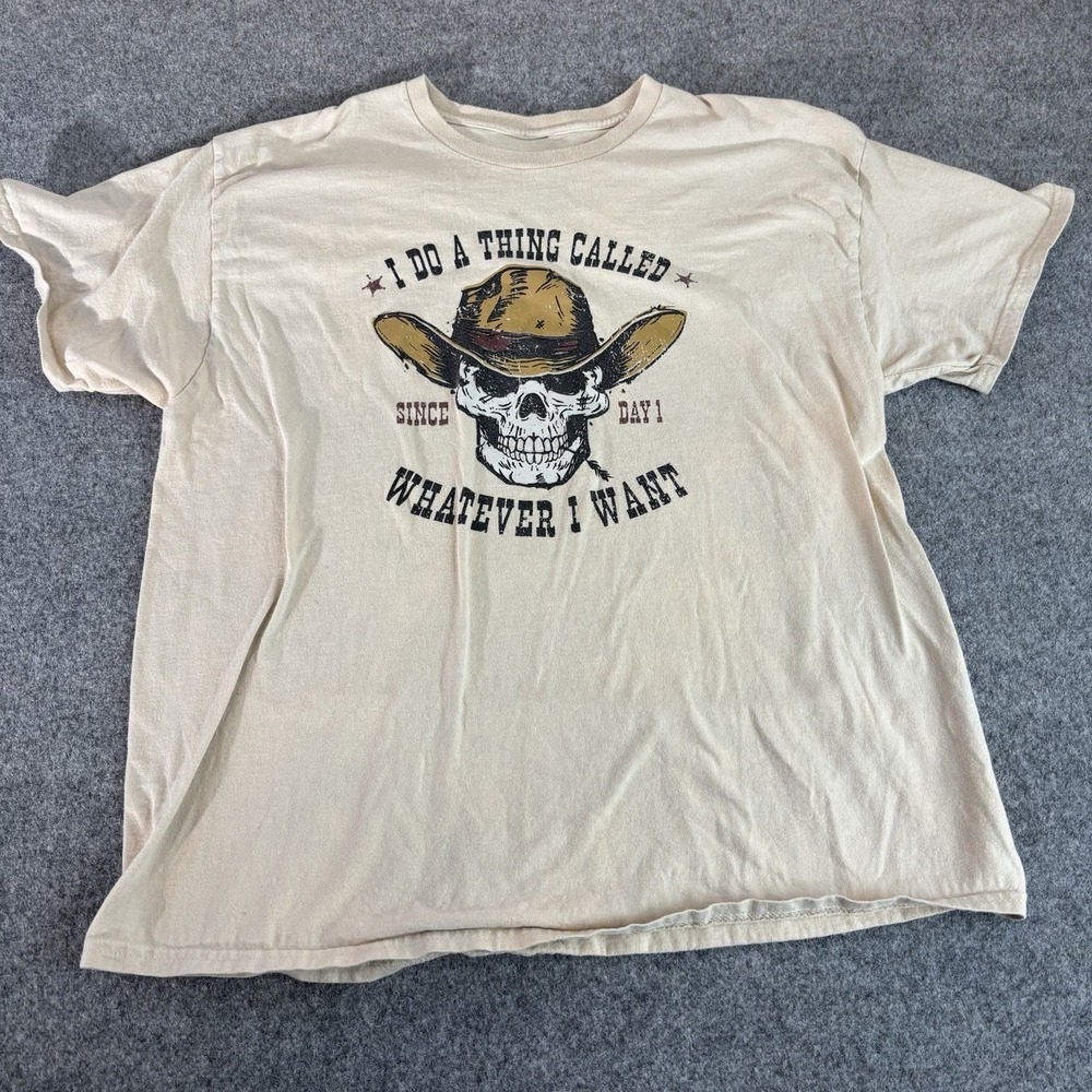 Graphic T-Shirt Men's Xl Skull Cowboy " I Do A Thing Called‎ Whatever I Want"